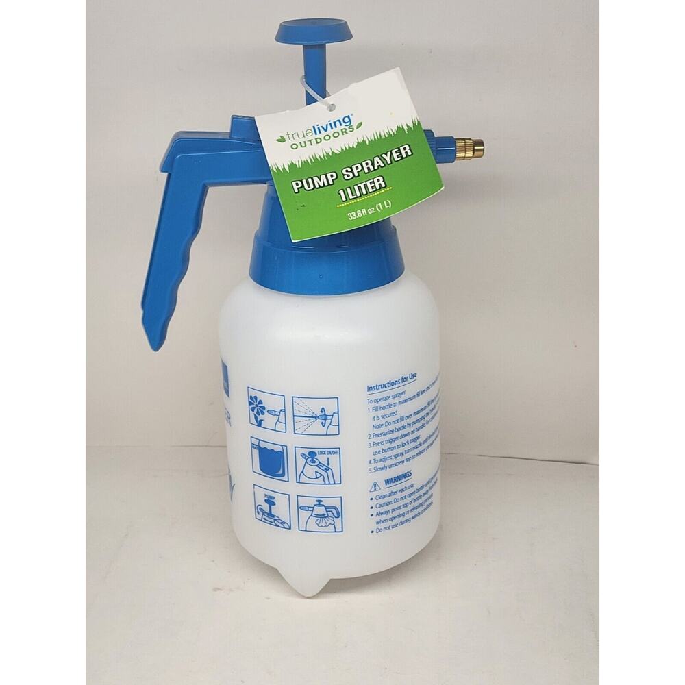 True Living 1 Liter Pump Pressure Sprayer - Blue/White - NEW